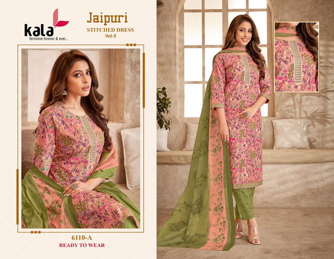 Jaipuri Vol 6 By Kala Daily Wear Cotton Printed Kurti With Bottom Dupatta Wholesale Online
